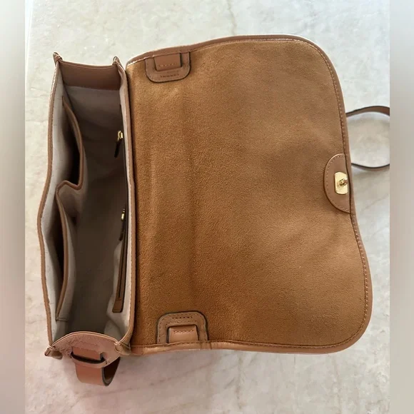 Radley London satchel purse. Tan/caramel color. Removable shoulder strap. - Picture 4 of 4